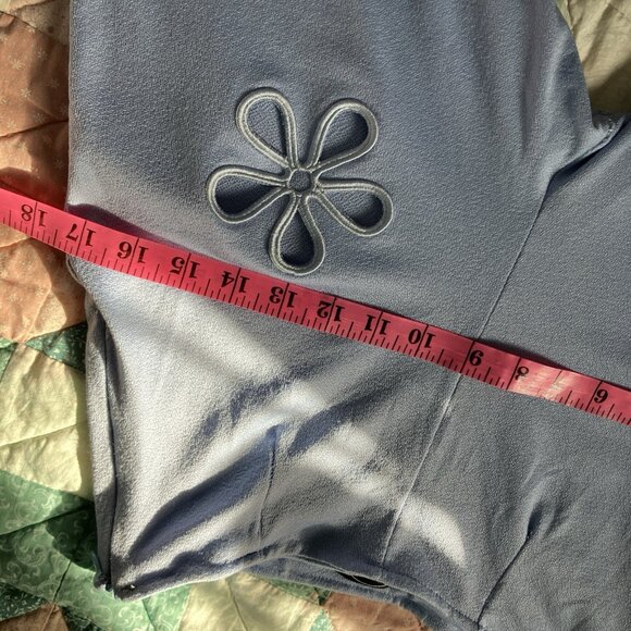 Y2K Angee Pants Womens Blue Floral Cutout High Rise Kick Flare 2000s - Picture 11 of 16